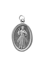 Autom Divine Mercy/Jesus I Trust Oxidized Medal, 1" H