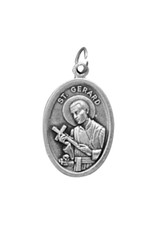 Autom St. Gerard/Our Lady of Perpetual Help Oxidized Medal, 1"H