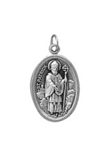Autom St. Patrick/St. Bridget Oxidized Medal, 1" H