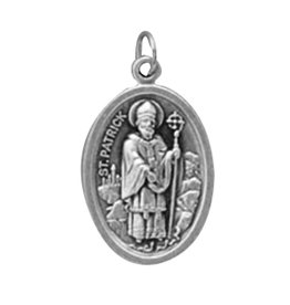 Autom St. Patrick/St. Bridget Oxidized Medal, 1" H