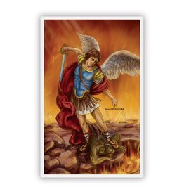 Autom St. Michael Large Print Spanish Laminated Holy Card