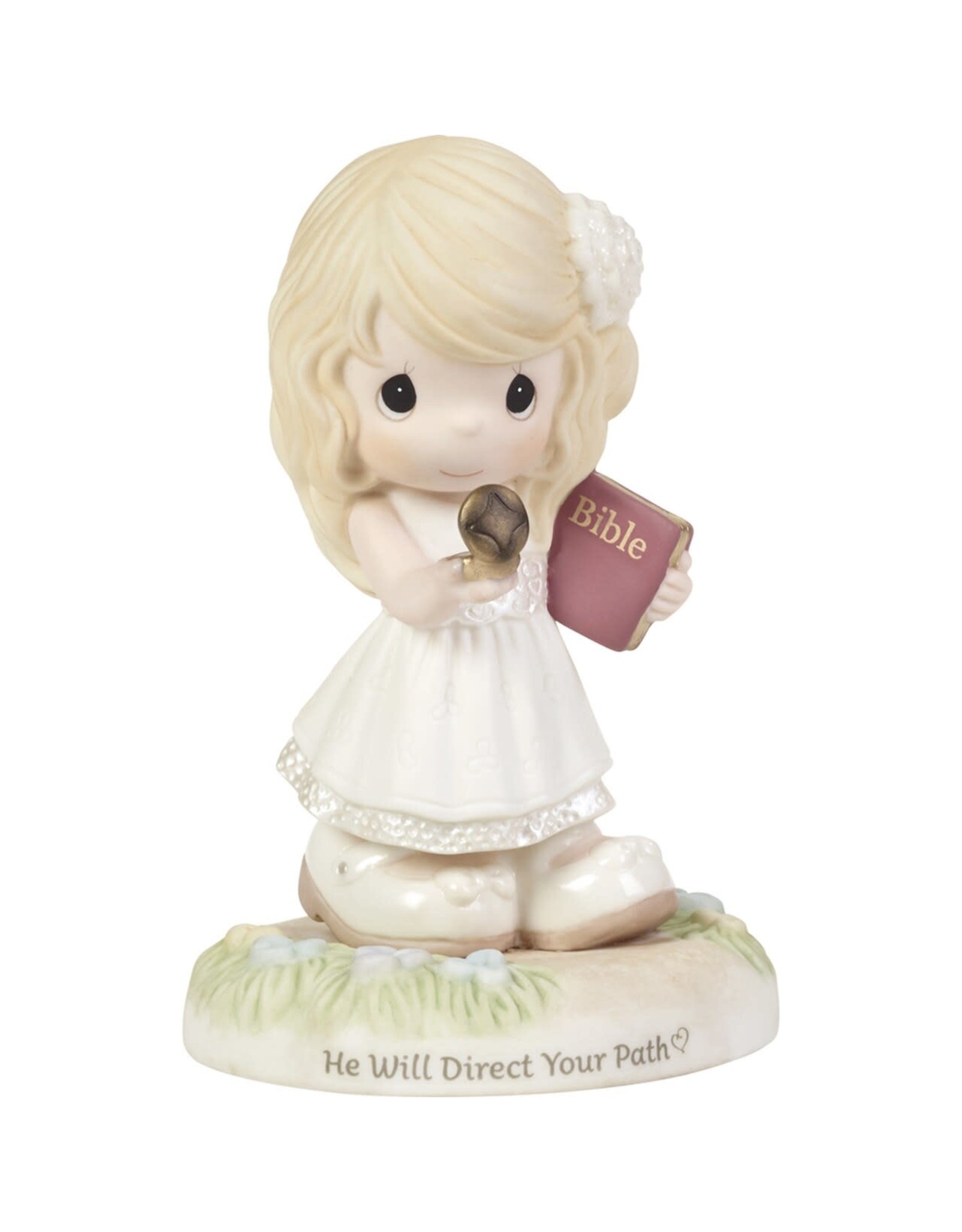 Precious Moments Confirmation Girl Holding Compass He Will Direct Your Path Figurine