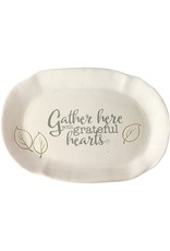 Precious Moments Gather Here With Grateful Hearts Ceramic Oval Serving Platter