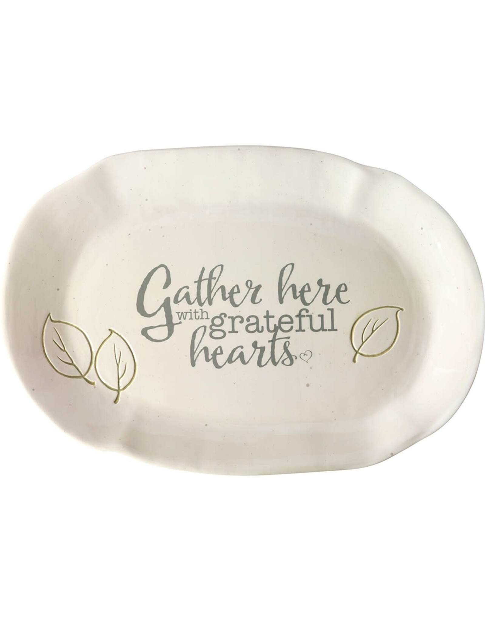 Precious Moments Gather Here With Grateful Hearts Ceramic Oval Serving Platter
