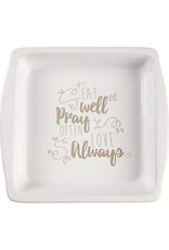 Precious Moments Bountiful Blessings, Eat Well Pray Often Love Always, Ceramic Brownie Pan, 9 in