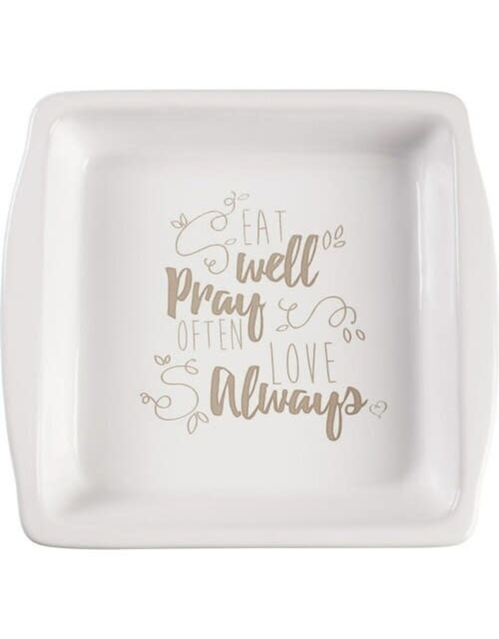 Precious Moments Bountiful Blessings, Eat Well Pray Often Love Always, Ceramic Brownie Pan, 9 in