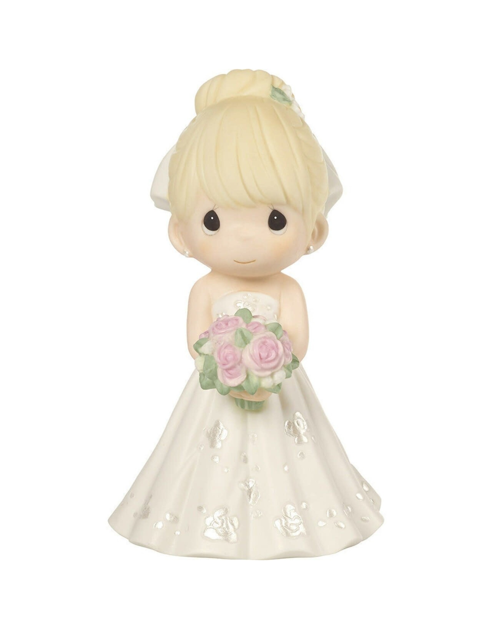 Precious Moments Mix and Match Wedding Cake Topper/Bride Figurine, Blonde Hair, Light Skin Tone, Porcelain