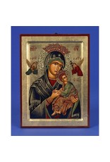 Lumen Mundi Our Lady of Perpetual Help Hand Painted Icon Made in Greece,5.5" x 7" x 1"