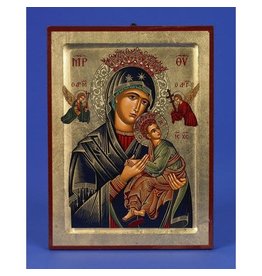 Lumen Mundi Our Lady of Perpetual Help Hand Painted Icon Made in Greece,5.5" x 7" x 1"