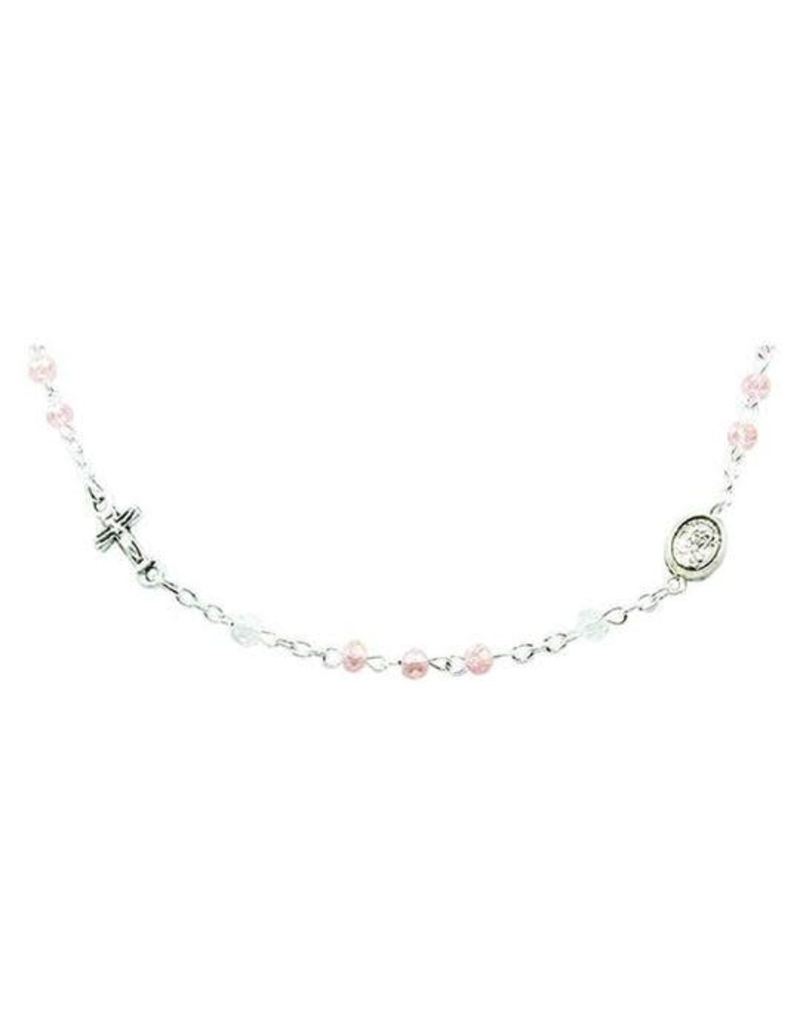 Lumen Mundi Rosary Necklace - Pink Crystal