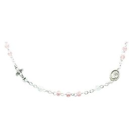 Lumen Mundi Rosary Necklace - Pink Crystal