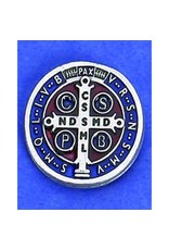 Lumen Mundi St. Benedict Enamel Medal Lapel Pin Made in Italy