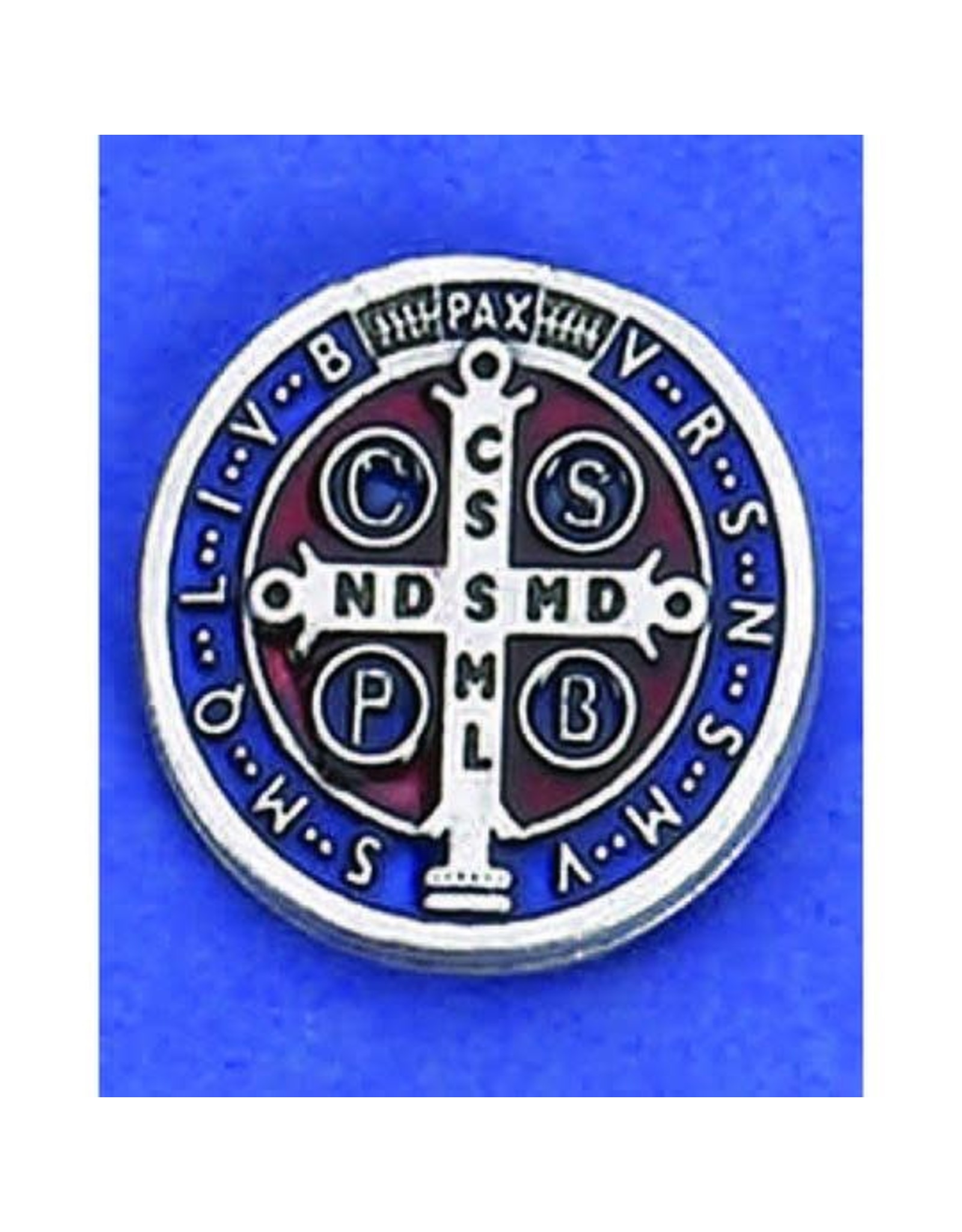 Lumen Mundi St. Benedict Enamel Medal Lapel Pin Made in Italy