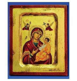 Lumen Mundi Virgin Mary of the Passion Hand Painted Icon Made in Greece, 5.75" x 7.25" x 1"