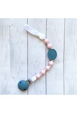 Chews Life Pacifier Clip - Blush and Gray