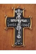 Monastery Icons Byzantine Style Alpha and Omega Resin Wall Crucifix