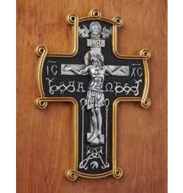 Monastery Icons Byzantine Style Alpha and Omega Resin Wall Crucifix