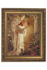 CBC Jesus Knocking On Door Print In Ornate Gold Frame By Warner Sallman