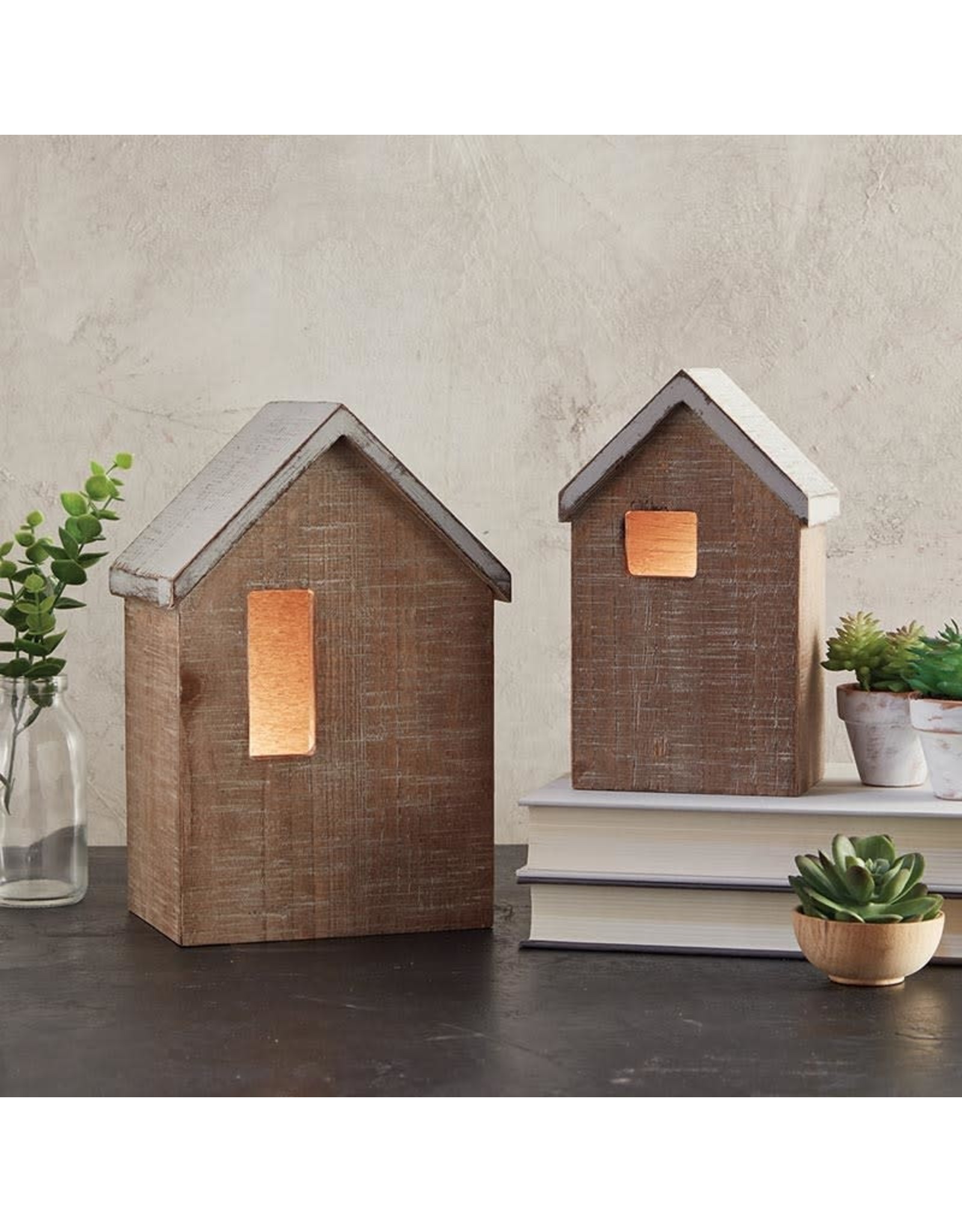 Heartfelt - Made with Love Blank Wooden House with LED Tealight - Small