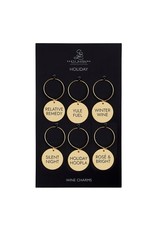 Santa Barbara Designs Set of 6 Holiday Gold Wine Charms