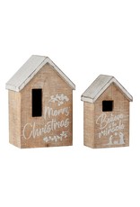 Heartfelt - Made with Love Wooden Christmas House with LED Tealight - Large, Merry Christmas
