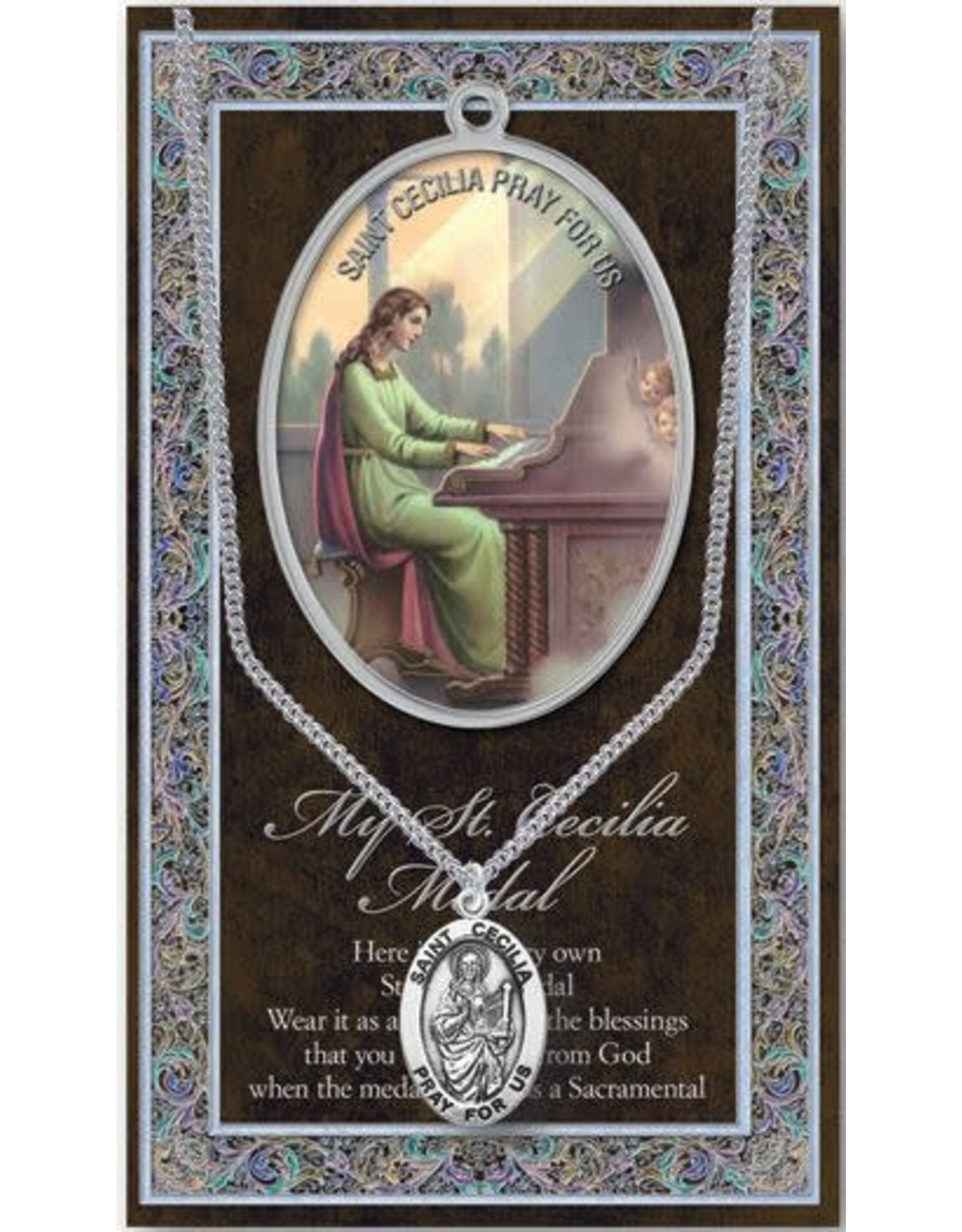 Hirten Saint Medal with Prayer Card - St. Cecilia