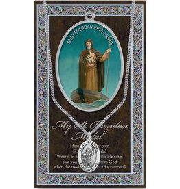 Hirten Pewter Saint Medal with Prayer Card - St. Brendan