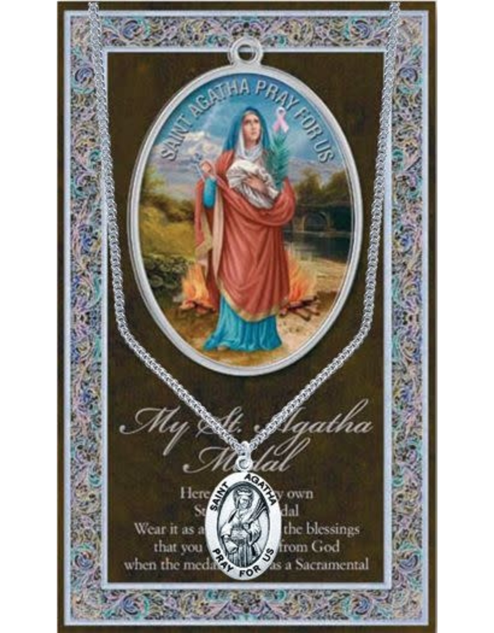 Hirten Saint Medal with Prayer Card - St. Agatha
