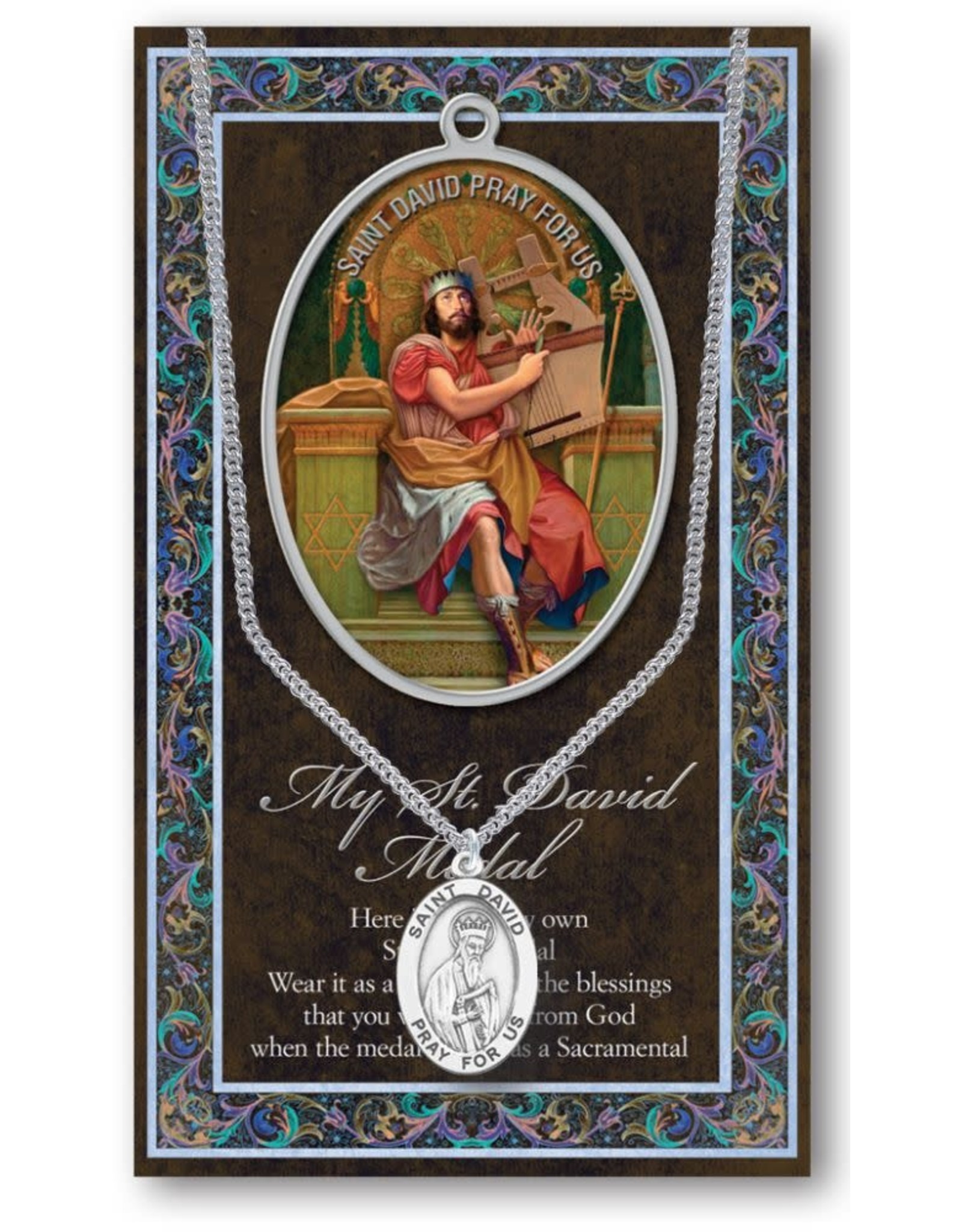 Hirten Saint Medal with Prayer Card - St. David
