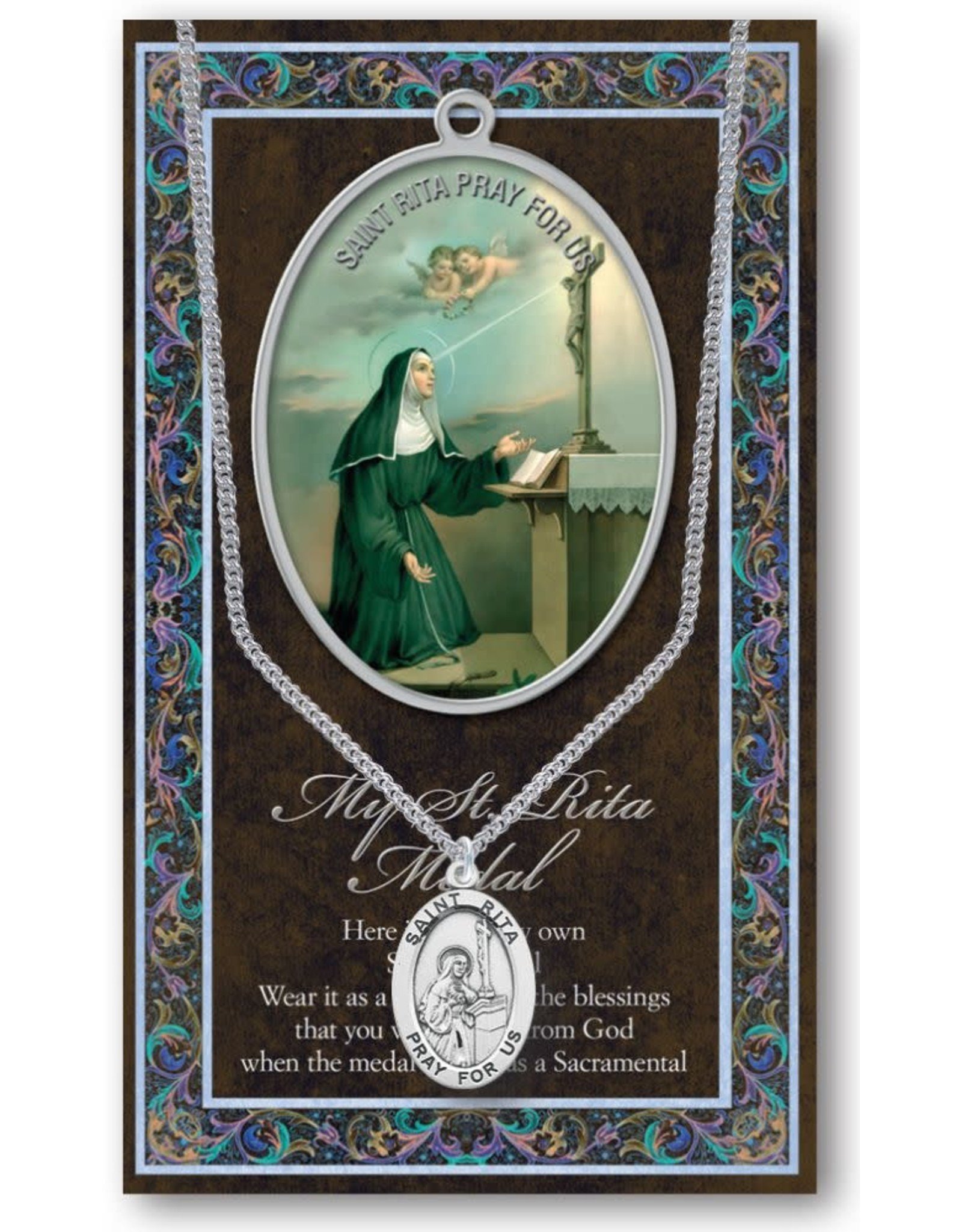 Hirten Saint Medal with Prayer Card - St. Rita