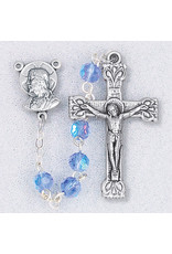 Hirten 5mm Sapphire Crystal Rosary Deluxe, Boxed