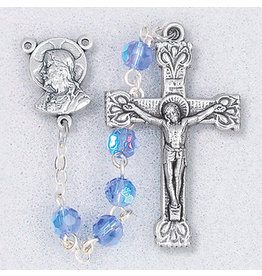 Hirten 5mm Sapphire Crystal Rosary Deluxe, Boxed