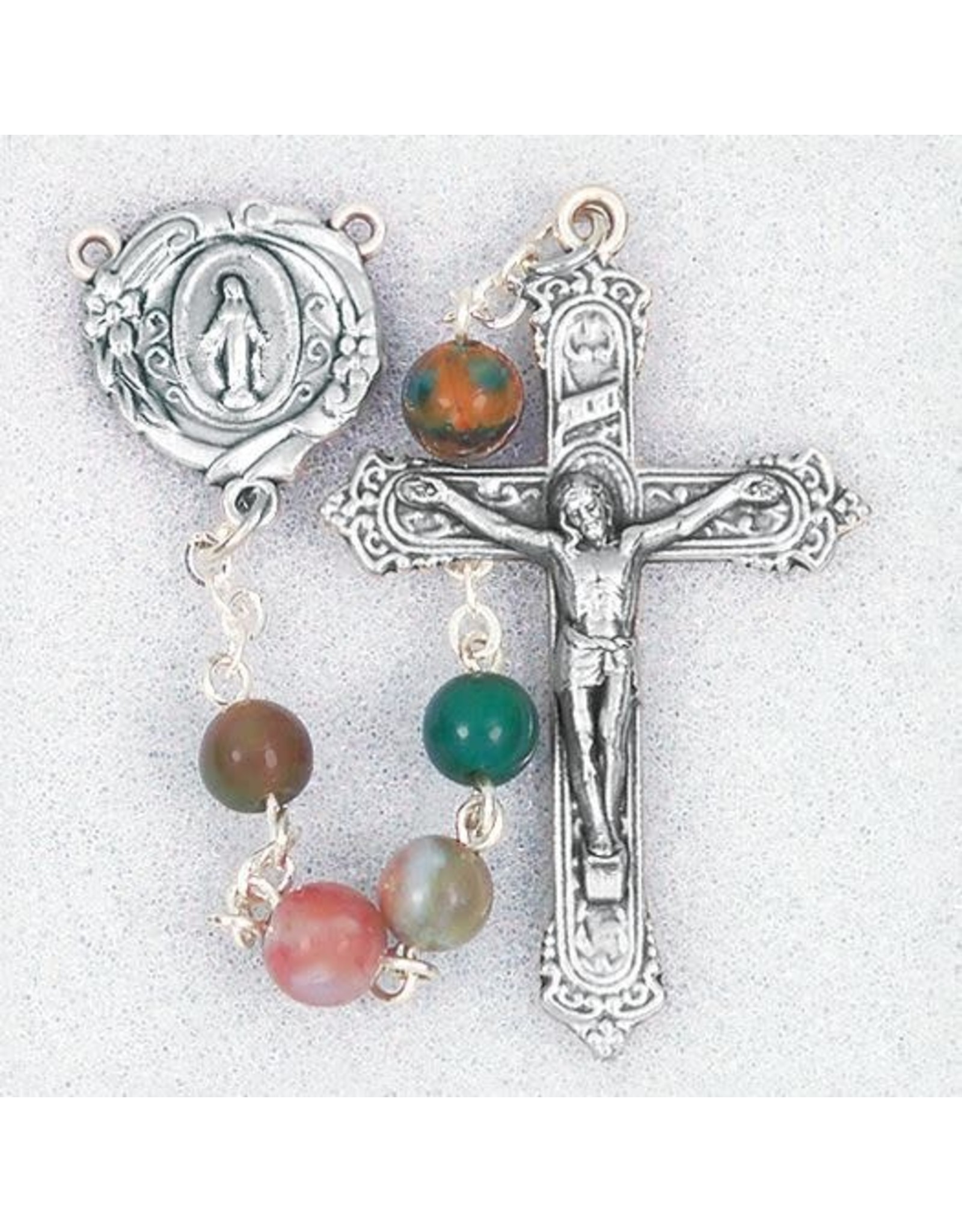 Hirten 6 mm India Agate Bead Rosary in Deluxe Box