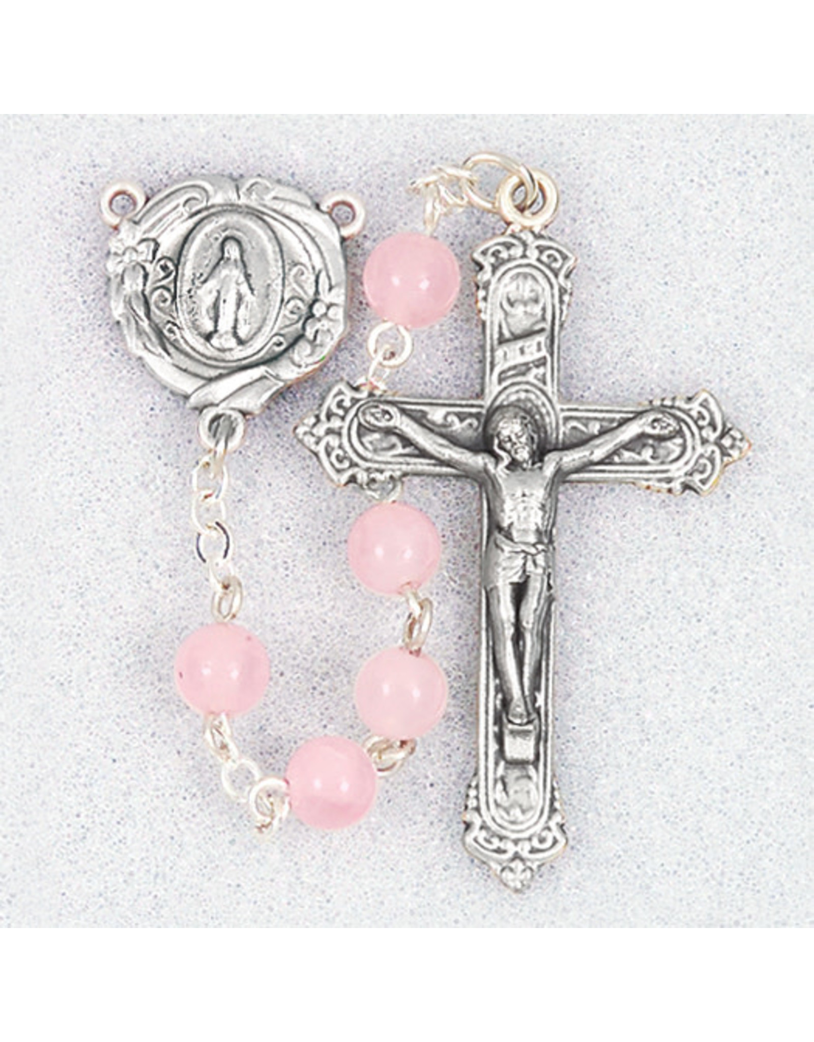 Hirten 6mm Rose Quartz Bead Rosary, Boxed