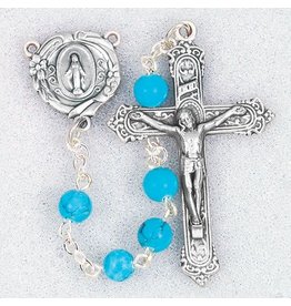 Hirten 6mm Turquoise Bead Rosary, Boxed