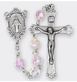 Hirten 7mm Crystal Bead Rosary, Boxed