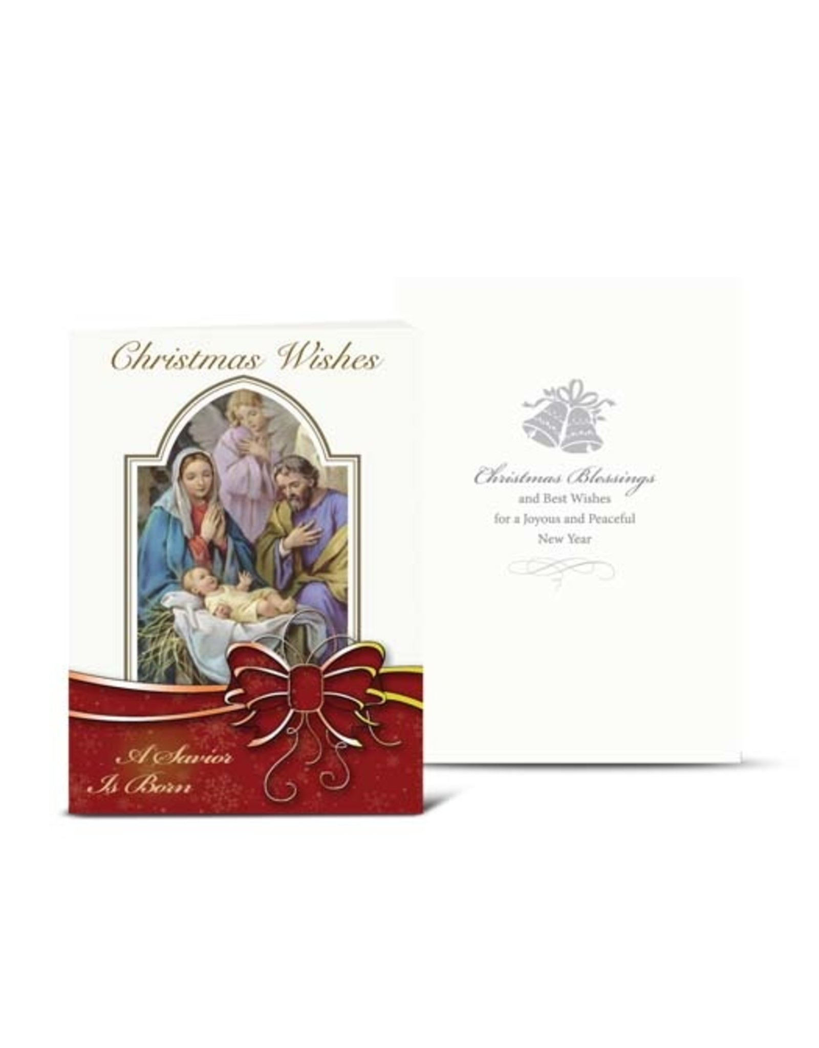 Hirten Christmas Wishes Nativity with Holy Angels Card