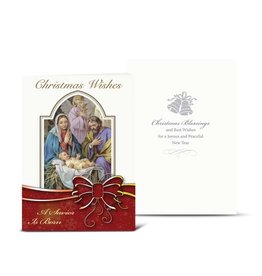 Hirten Christmas Wishes Nativity with Holy Angels Card