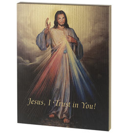 Hirten Divine Mercy Small Gold Wood Plaque