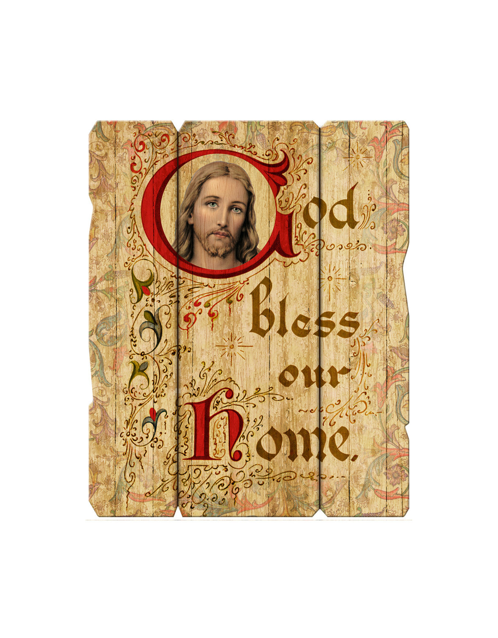 God Bless This Home Wooden Look Wall Plaque, 7.5” x 9.25”