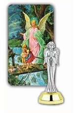 Hirten Guardian Angel Auto Statue with Holy Card and Adhesive Bottom