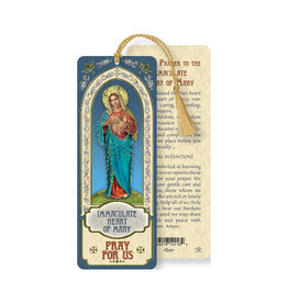 Hirten Laminated Gold Foil Bookmark -  Immaculate Heart of Mary