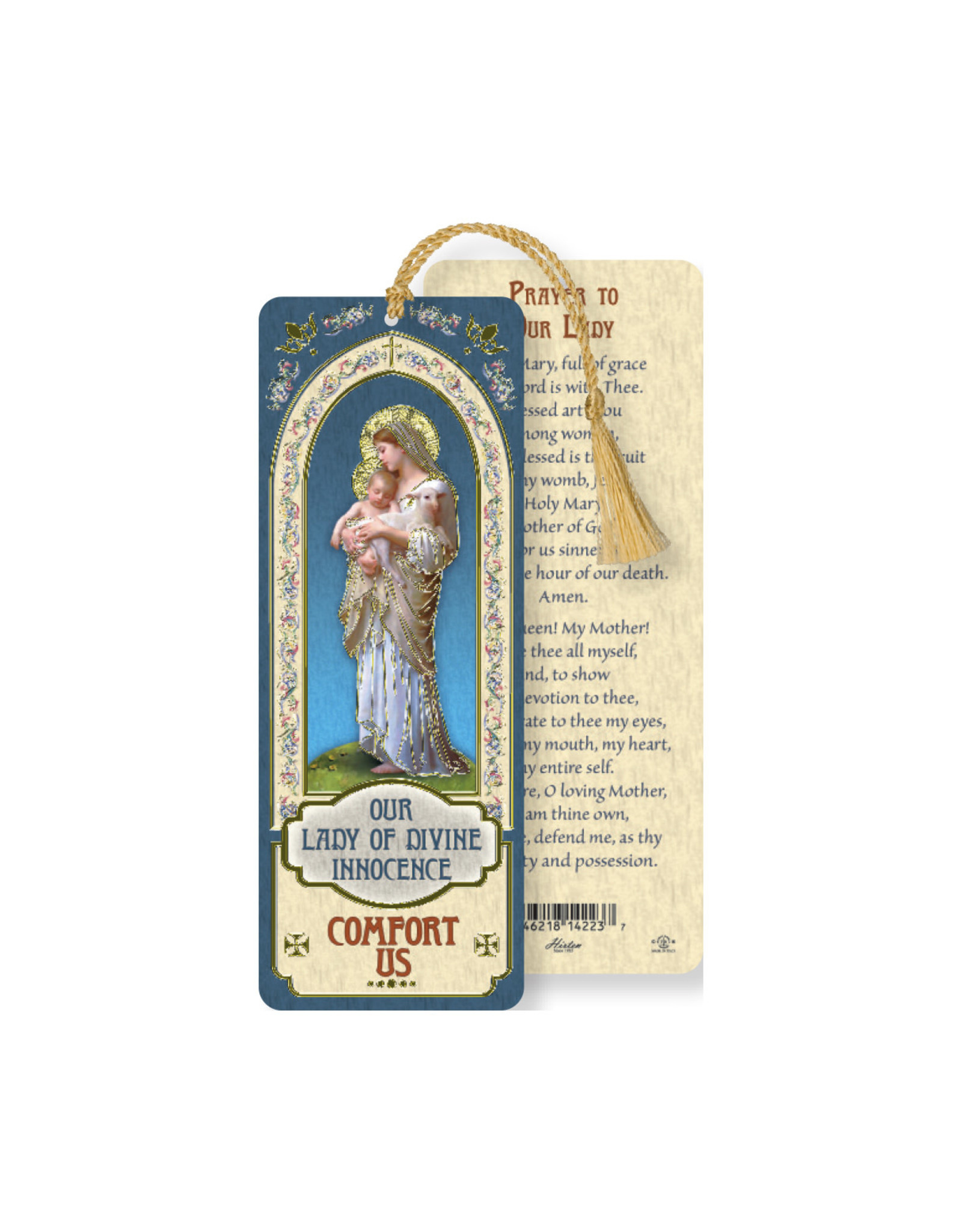Hirten Laminated Gold Foil Bookmark - Our Lady of Divine Innocence