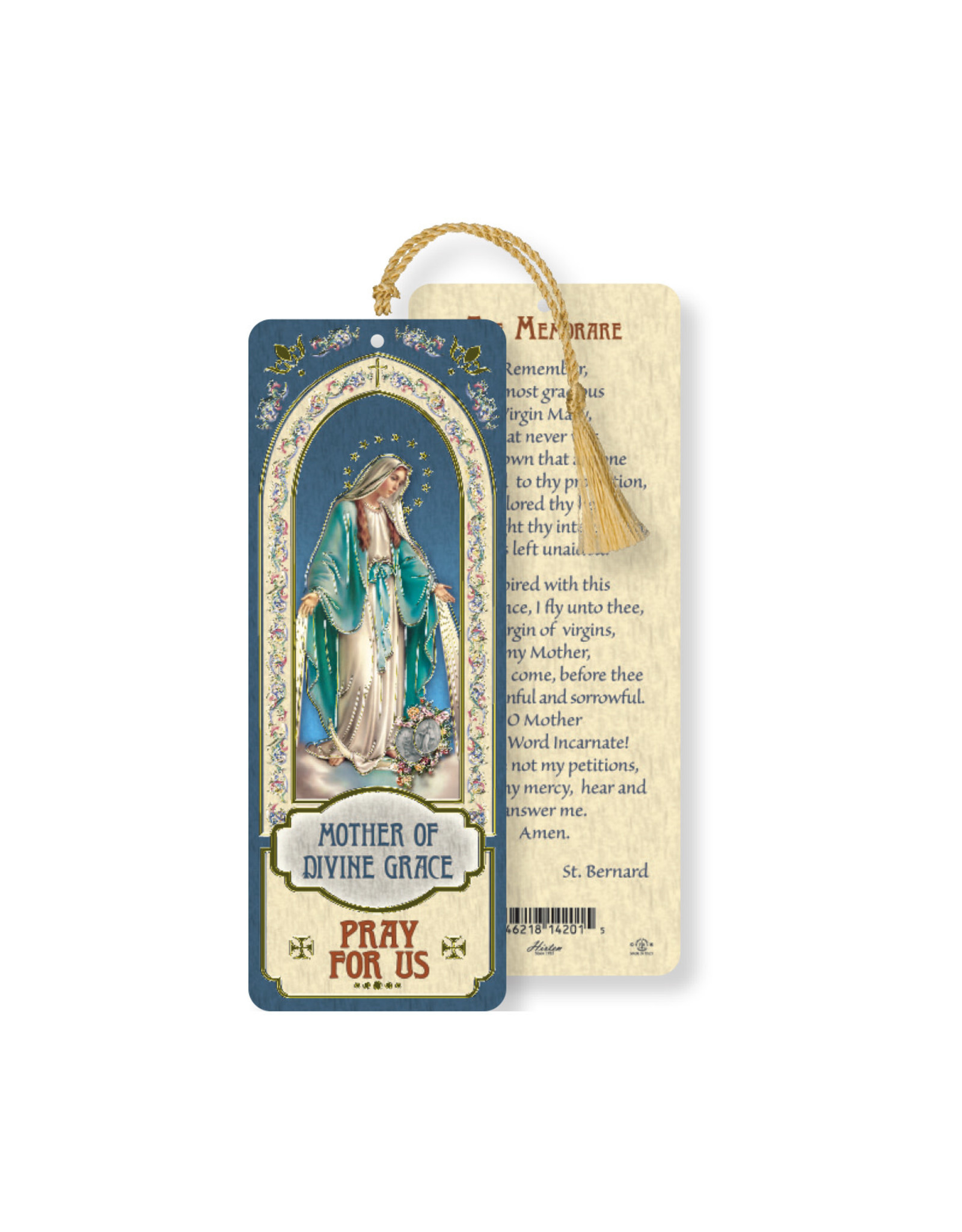 Hirten Laminated Gold Foil Bookmark - Our Lady of Grace