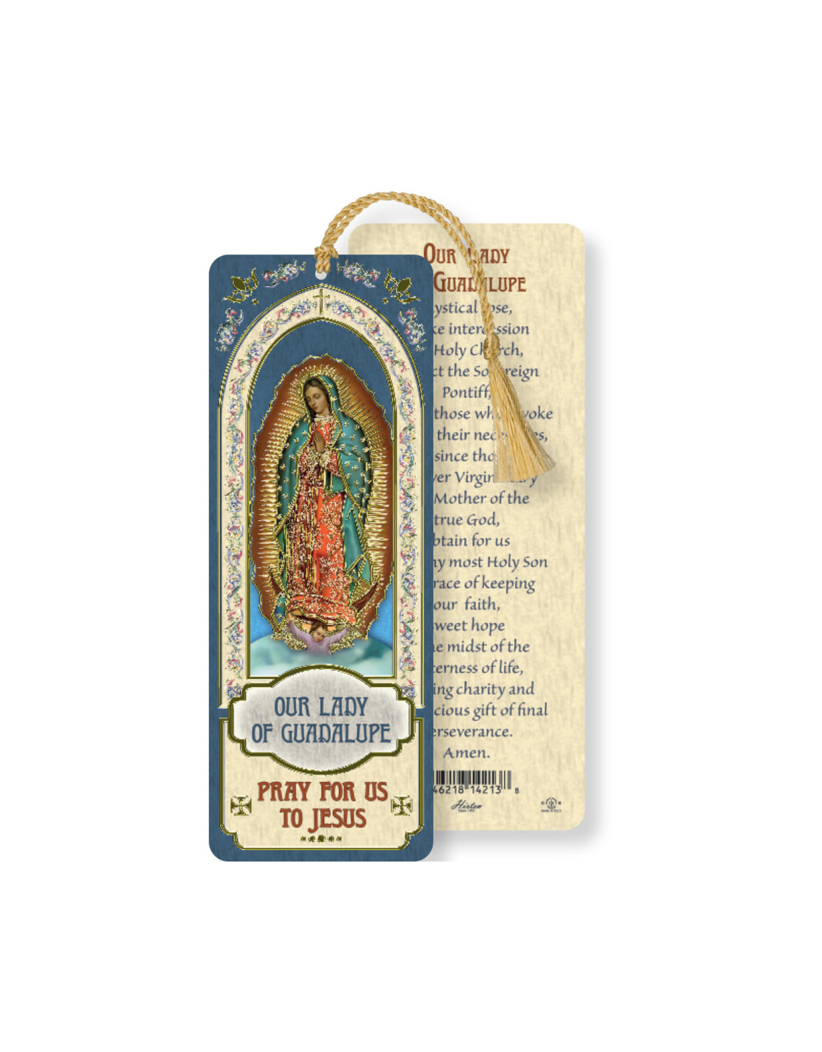 Hirten Laminated Gold Foil Bookmark - Our Lady of Guadalupe