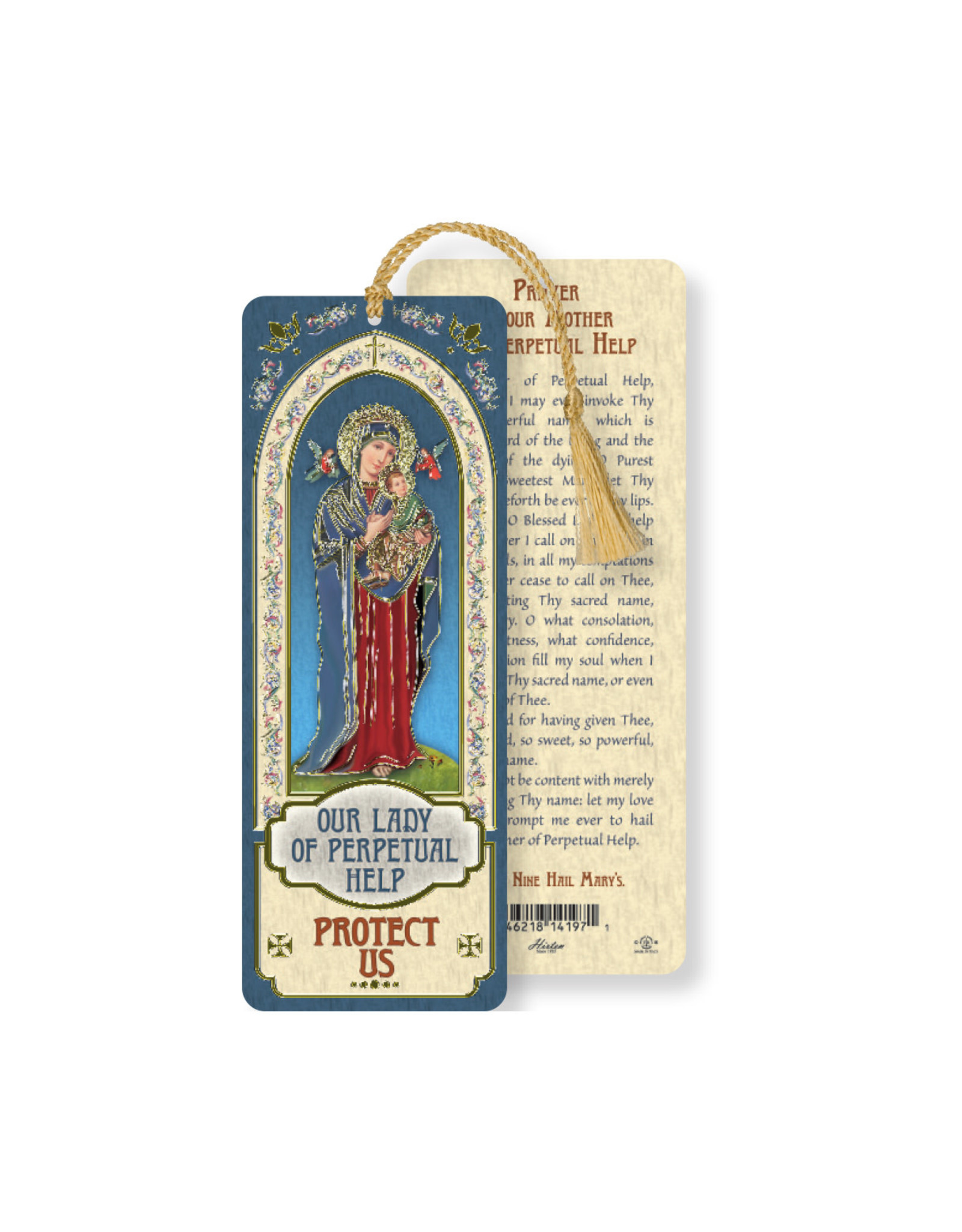 Hirten Laminated Gold Foil Bookmark - Our Lady of Perpetual Help