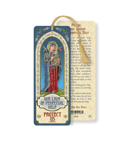 Hirten Laminated Gold Foil Bookmark - Our Lady of Perpetual Help