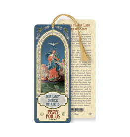 Hirten Laminated Gold Foil Bookmark - Our Lady Untier of Knots