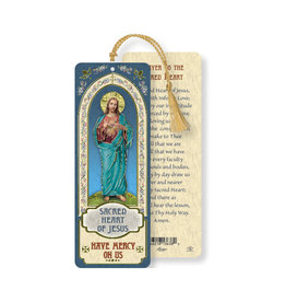 Hirten Laminated Gold Foil Bookmark - Sacred Heart of Jesus