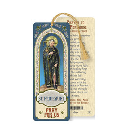 Hirten Laminated Gold Foil Bookmark - St. Peregrine